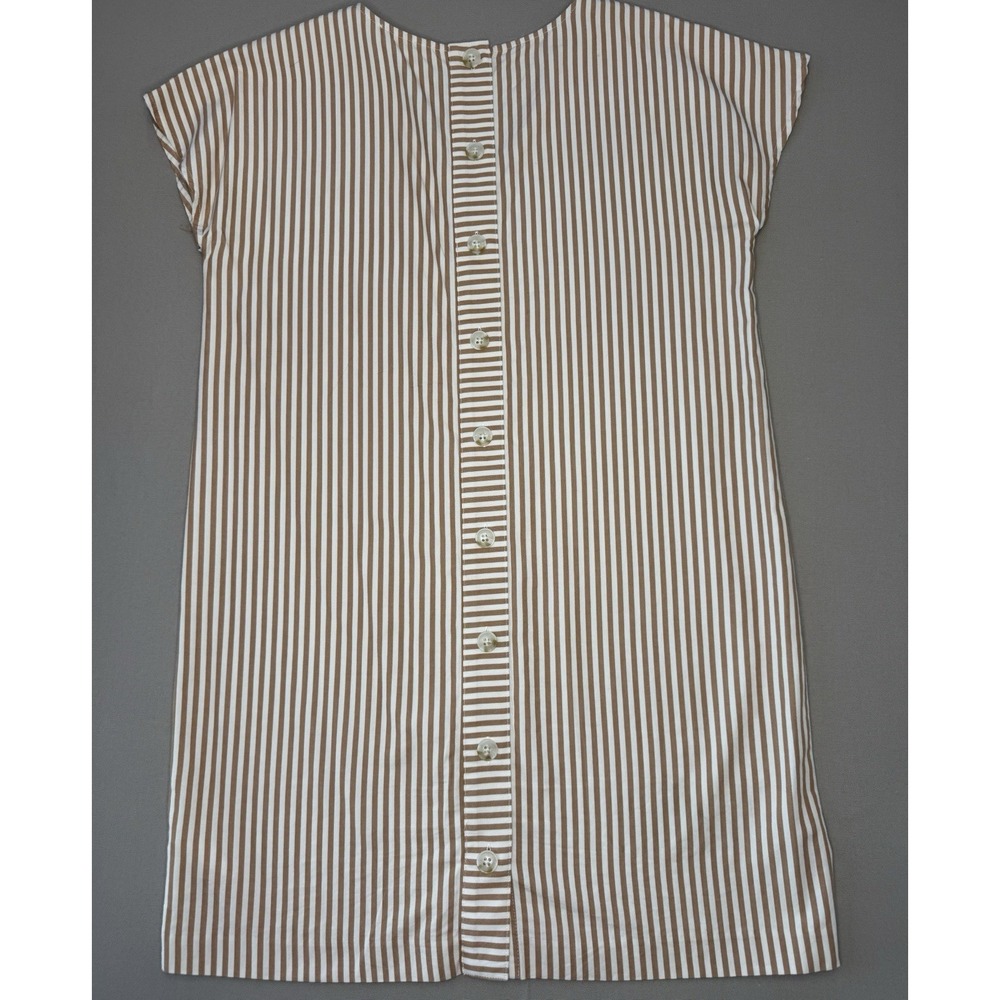 Madewell Top Womens Medium Brown White Casual Beach Lightweight Tunic - Picture 4 of 11